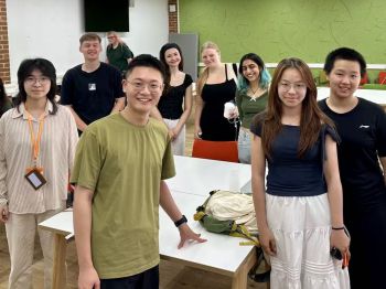 Group of international students in seminar room