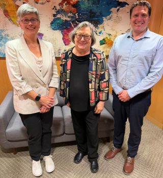 Vice Chancellor Sasha Roseneil with representatives from University of California, Santa Cruz