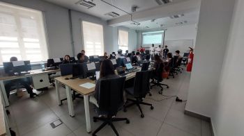 Students studying in class