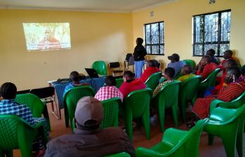 Participants watching the footage