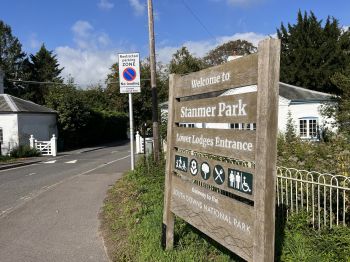 A photo of the entrance sign to Stanmer Park