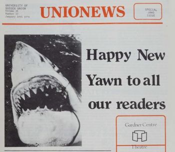 Front cover of Unionews, 14 Jan 1976