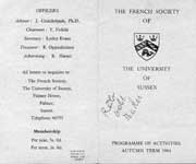 Programme for French Society