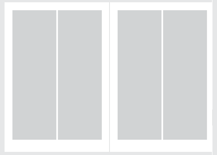 Diagram showing a single-page spread set up with a 2 column grid