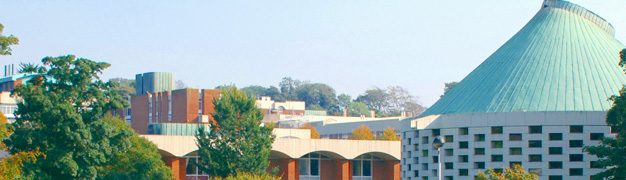 Students walking across campus