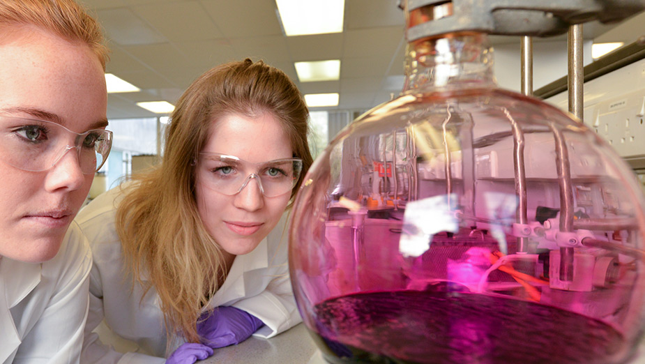 Students in a chemistry lab