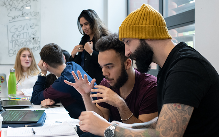 Students in a Politics class at the University of Sussex