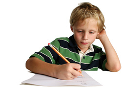 boy writing