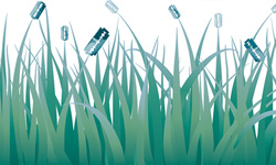 grass with razor blades