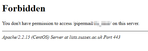 Mailman archive access forbidden