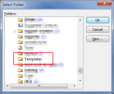 Outlook2010: select folder