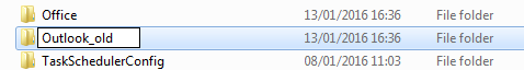 Renamed Outlook folder