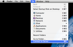 Go menu - Connect to Server... option