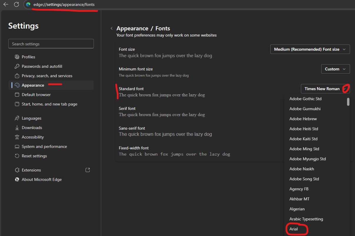 Edge Font Ivanti