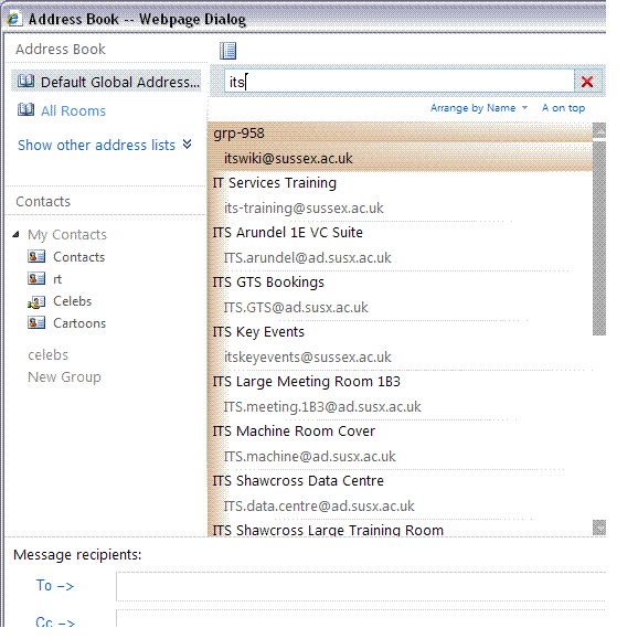 OWA Search by surname