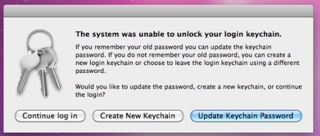 pop up warning on the Macs if you have changed your password