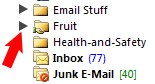 Opening folders in Outlook 2010