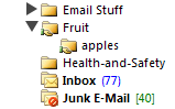 Opening folders in Outlook 2010
