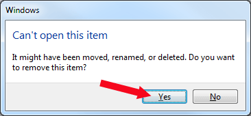 Outlook lost icon message