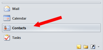 Outlook Contacts button