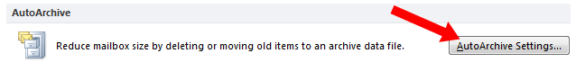 Outlook 2010 AutoArchive menu