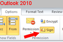 Outlook 2010 Sign button