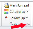 Outlook 2010 Tags option