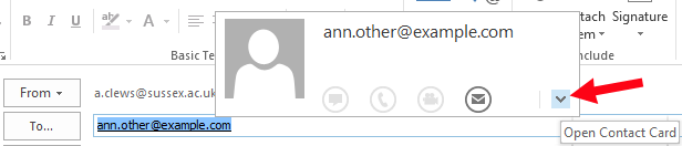 Outlook 2013 add contact via To box