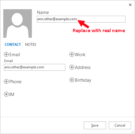 Outlook 2013 contact edit