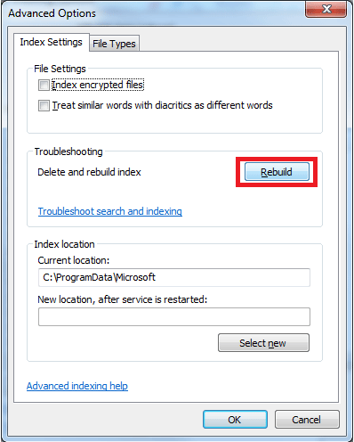 Outlook 2013 Search Options Rebuild