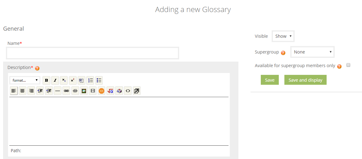 create a new glossary