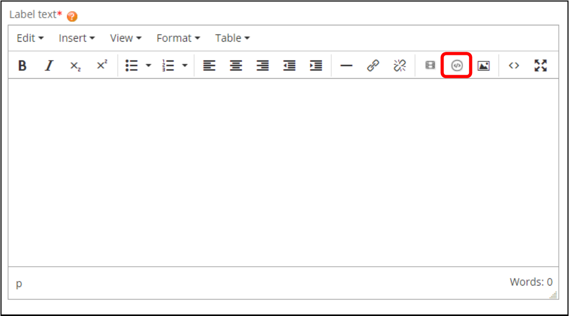 Click Embed Web Content button