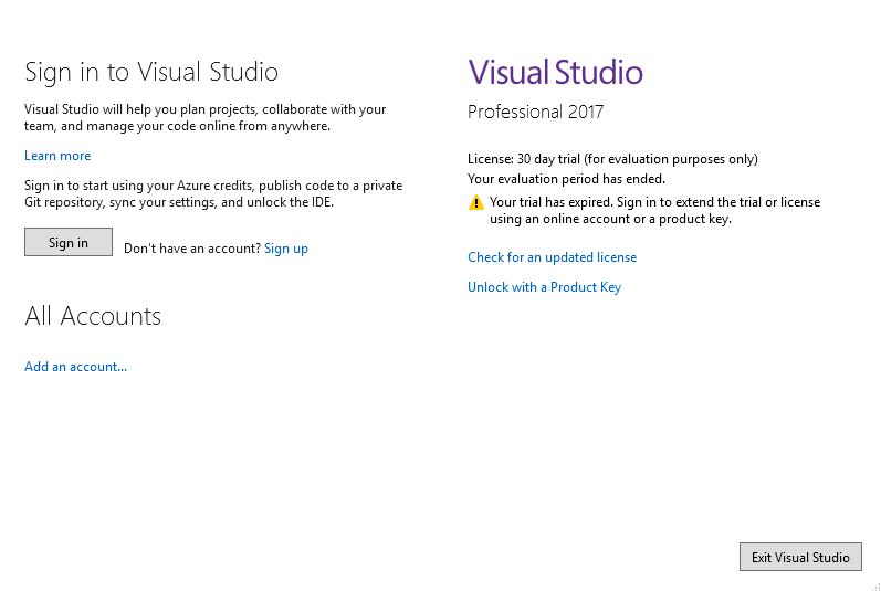 2866. Visual Studio 2017 License Error/License Expired Issue : Help : ITS :  University of Sussex