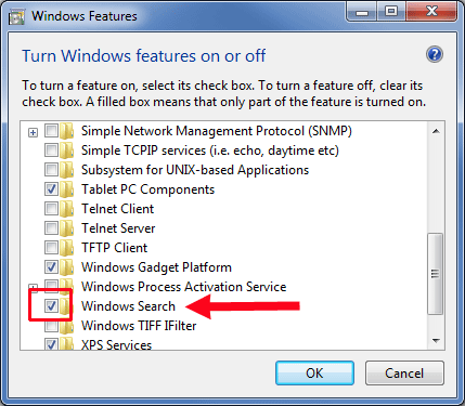 Windows Features - Windows Search