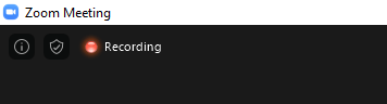 Small recording icon in the top left of recorded Zoom meetings