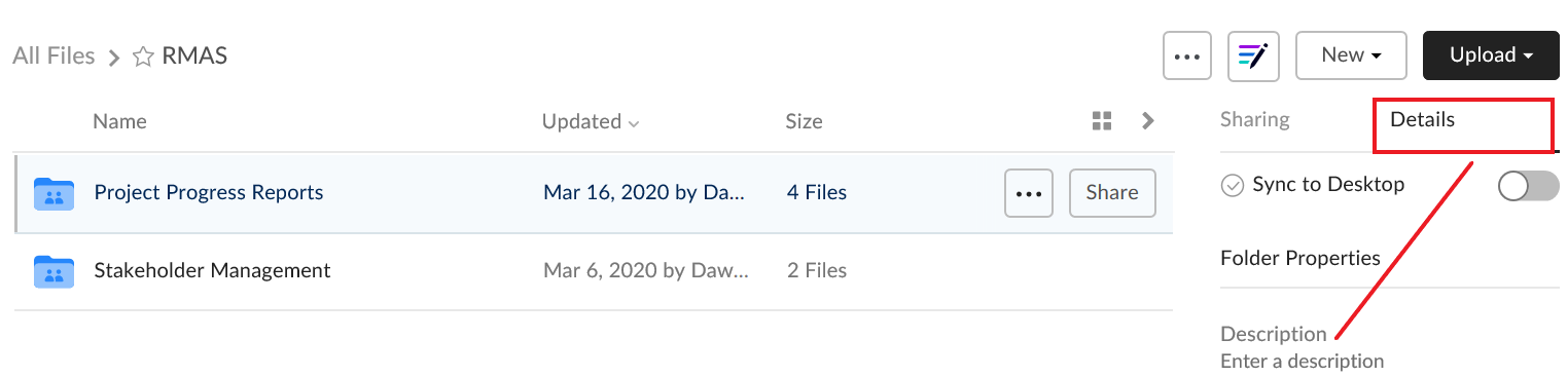 How to add descriptions to folders and files