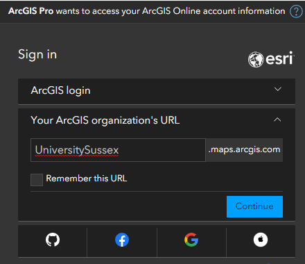 ArcGIS Sign In