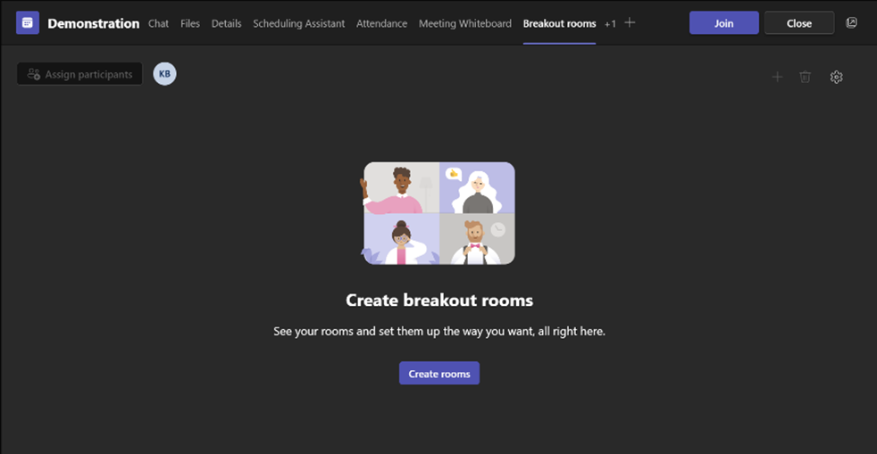 Teams Create Breakout Rooms