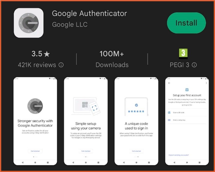 Google Authenticator app