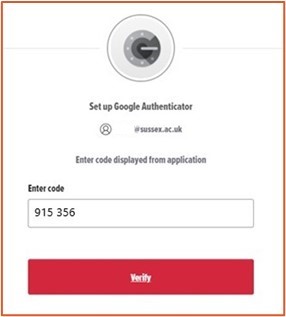 Google Authenticator code