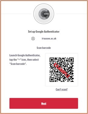Google Authenticator QR code 