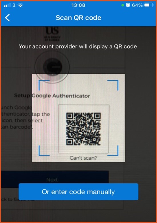 Microsoft Authenticator qr code