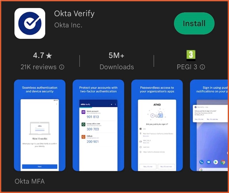 OktaVerify app store