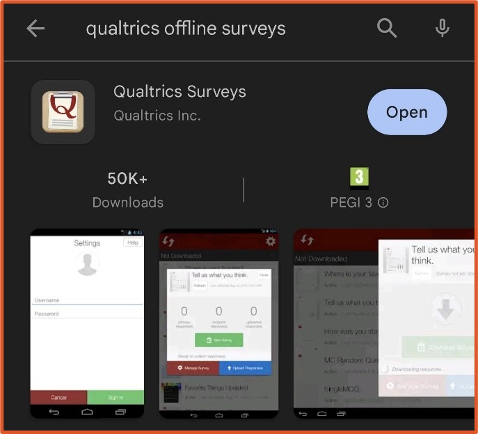qualtrics offline survey app