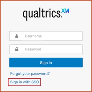 qualtrics sign in page SSO