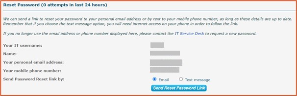 Reset Password screenshot 