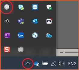 Windows application tray screenshot