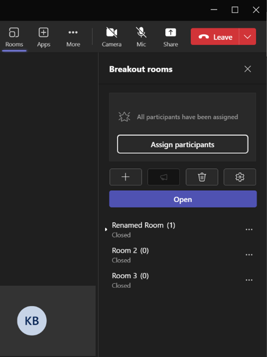 Teams View Breakout Rooms