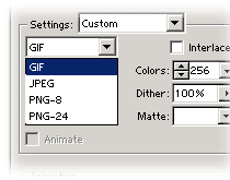 file format settings