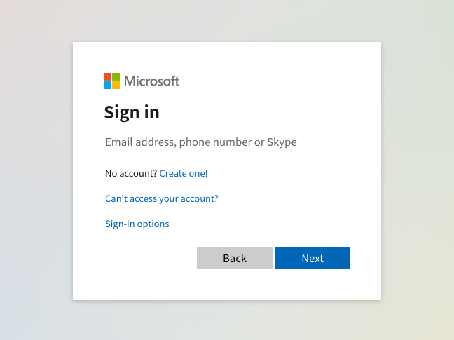 Microsoft sign in